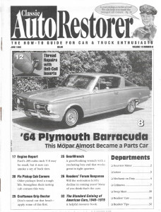 CLASSIC AUTO RESTORER 1998 JUNE - '64 BARRACUDA, FORD 289 CI V8